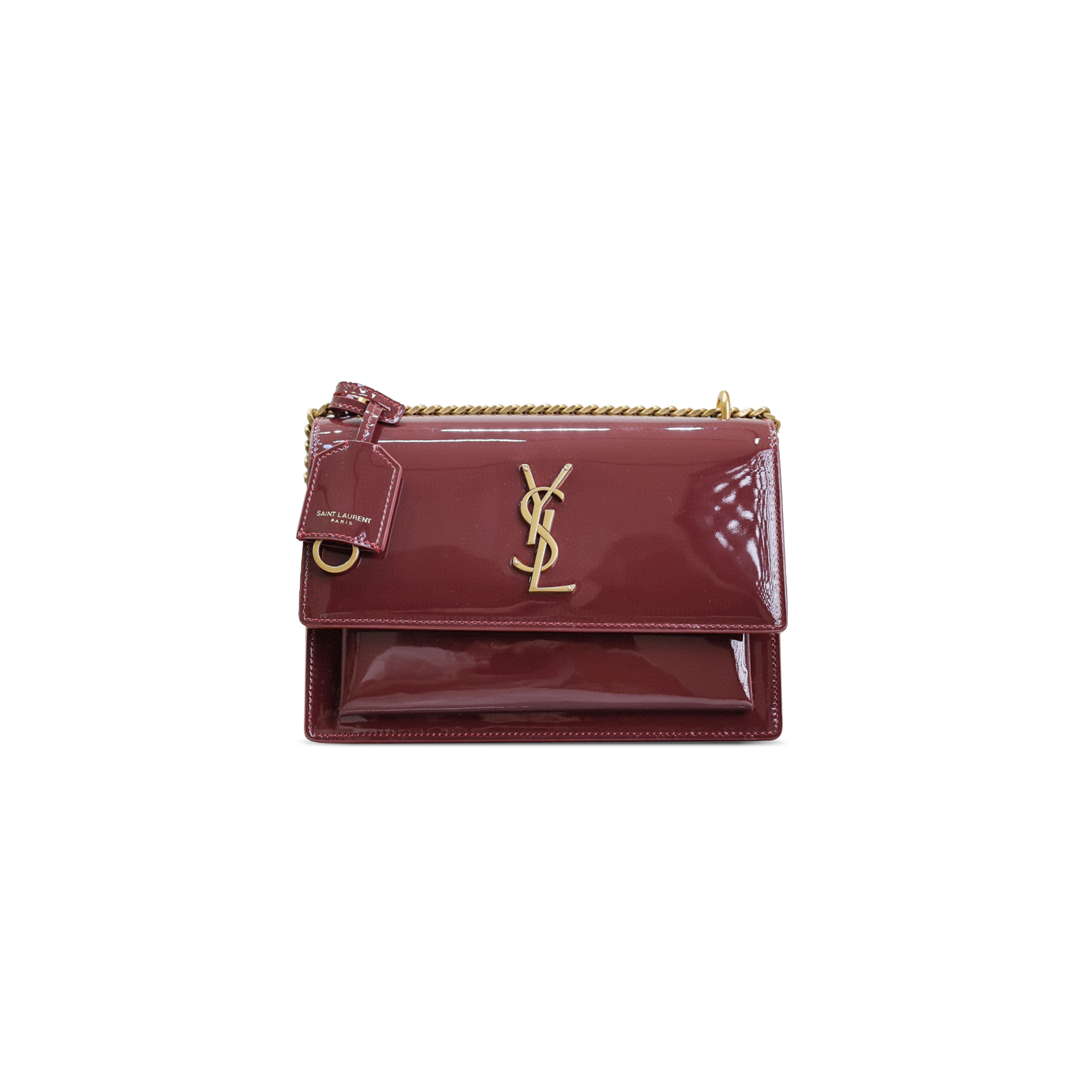YSL SUNSET MEDIUM IN PATENT LEATHER 422906 (22*16*8cm)